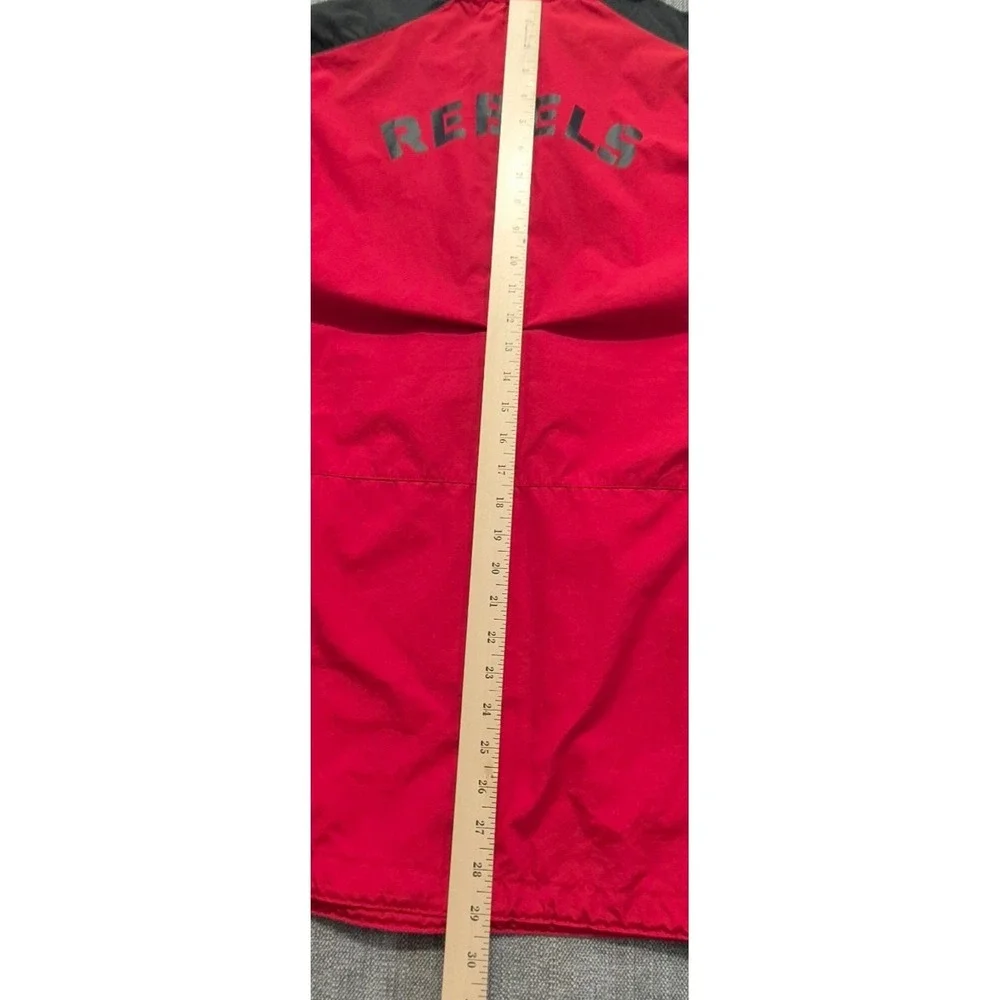Ole Miss Rebels Nike red 1/4 zip sideline jacket short sleeves LG team logo HYDR